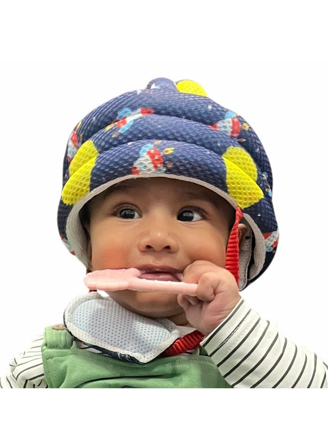 Motherly Motherly Padded Breathable Cushioned Baby Safety Helmet for Bump-Free Protection, Baby Head Protective headguard, Toddler Hat/Helmet, Safety Gear with Adjustable Chin Strap and Ventilation (Space) - Image 1