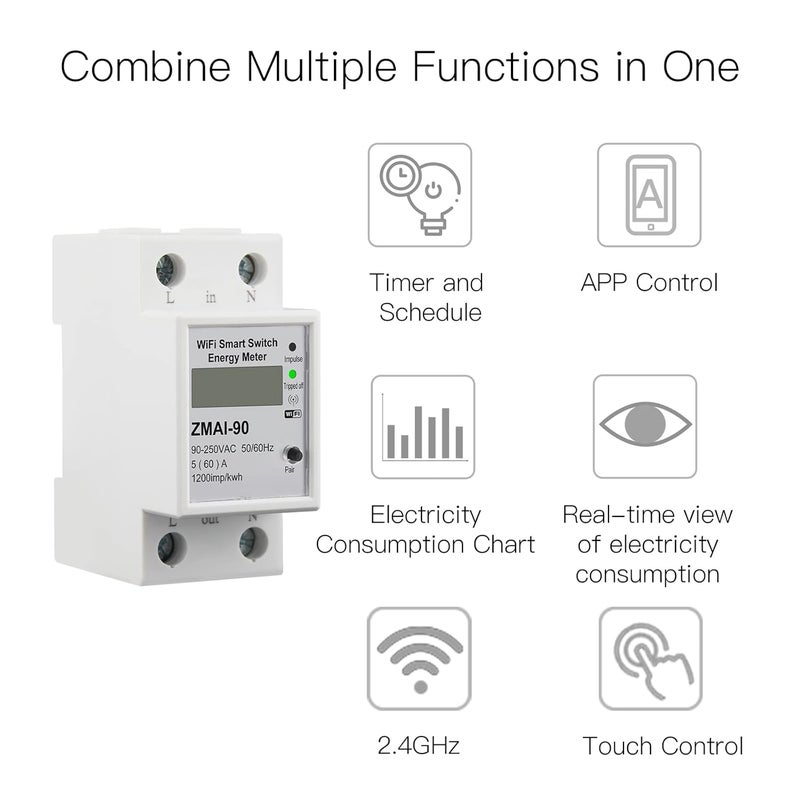 MOES WiFi Smart Energy Monitor Switch Meter - Image 2