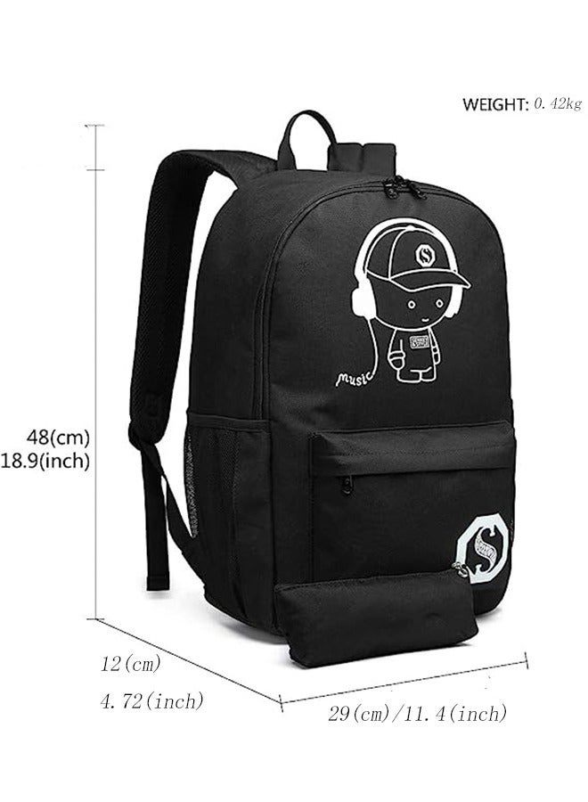 Youth Anti-Theft Travel Leisure Backpack Men And Women Schoolbag USB Charging Travel Backpack Laptop Notebook Backpack Travel School Bag - Image 2