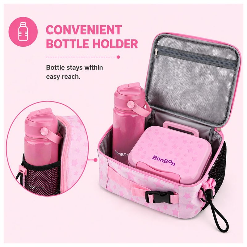 Bonbon - Insulated Kids Lunch bag With Bottle Holder - Star - Image 5
