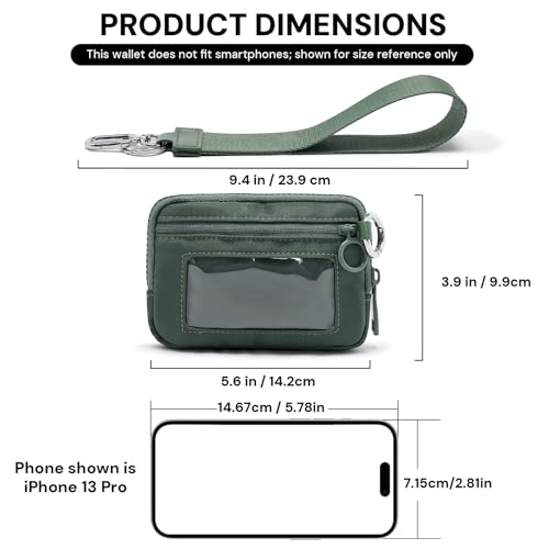 YDF The Iris Wallet for Women Mini Zip Card Case with Clear ID Window Zipper Coin Purse Lightweight Portable Keychain Wallet - Image 3