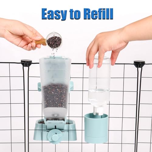 Oncpcare Rabbit Food and Water Bowl Set for Cage - Small Animal Food Dish for Rabbits, Ferrets, Cats, Birds - Image 5