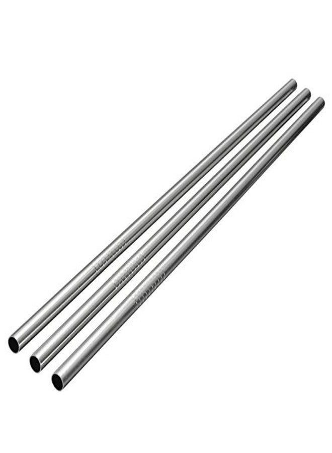 SpiderJuice Set of 6 pcs Metal Stainless Steel Strong Reusable Eco Friendly Drinking Straws Pipe with 1 pc Hard Bristles Flexible Cleaning Brush (3 Pcs Bent + 3 Pcs Straight + 1 Pc Cleaning Flexible Brush) - Image 5