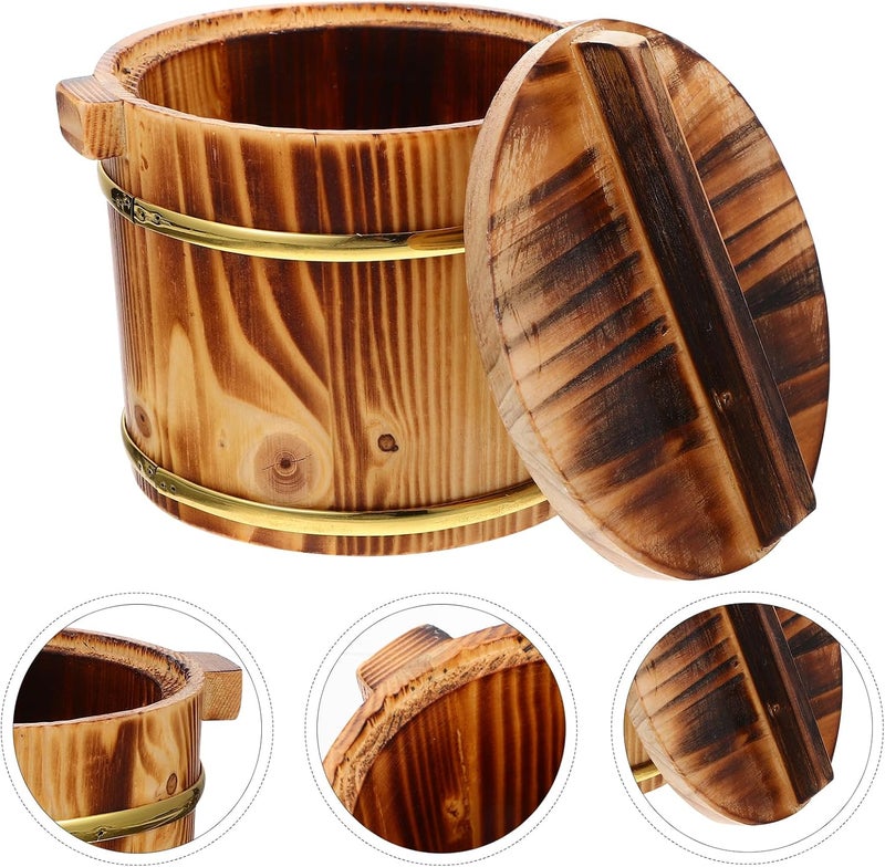 Hemoton 1set Sushi Rice Mixing Bucket Serving Container for Sushi Sashimi and Barbecue Display Bowl for Restaurants and Home Use - Image 3
