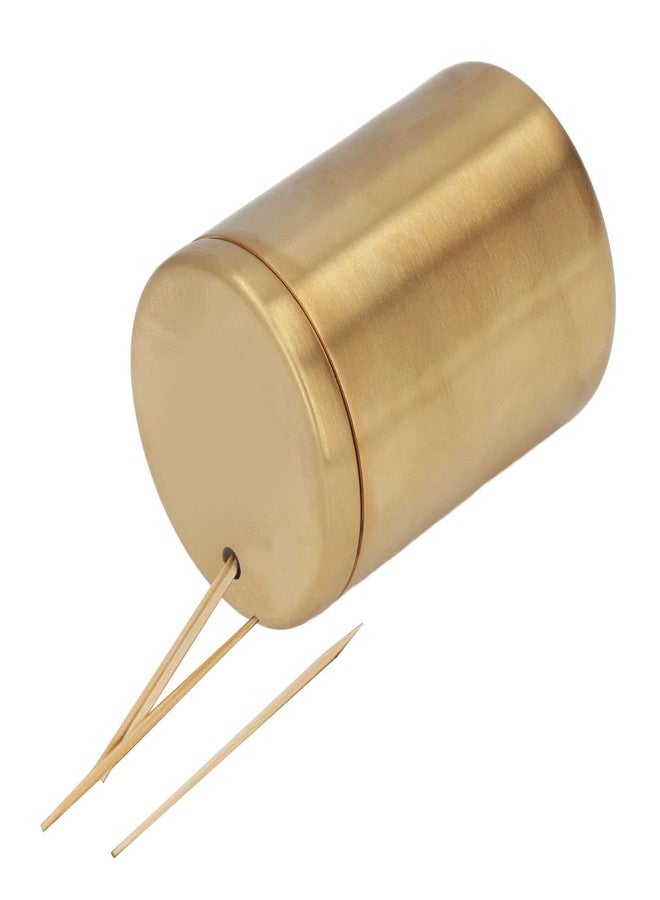 Luatoxry Toothpick Dispenser, Stainless Steel Toothpick Holder Dispenser, 3.1x2.2in Tooth Pick Dispensers, Gold Tooth Pick Holder for Families, Bars, Cafes, Hotels, Restaurants - Image 4