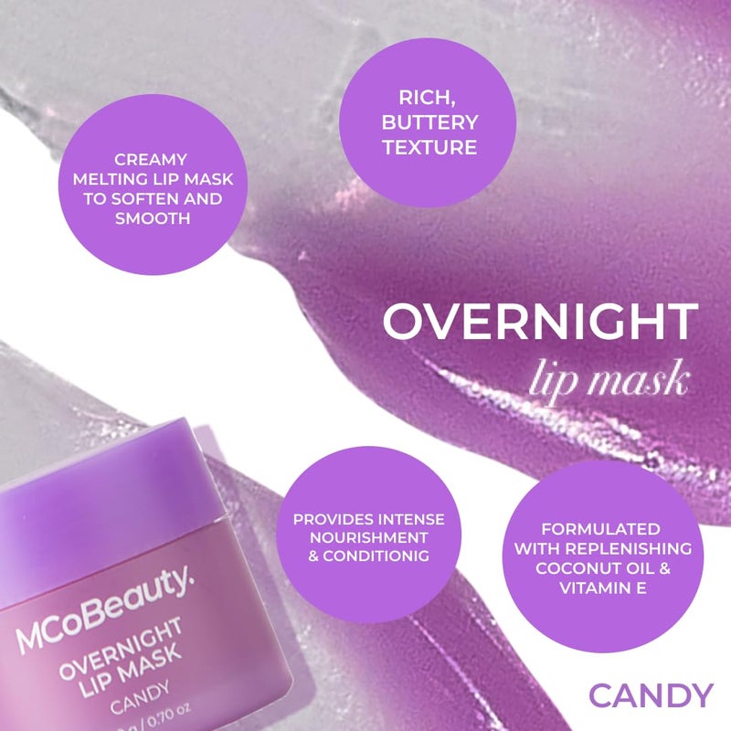 MCoBeauty - Double Duty Lip Mask - Contains Coconut Oil and Vitamin E Lip Balm for Day or Overnight Mask - Candy Scent - Skin Care and Makeup Accessories - Holiday Essentials - 15g - Image 3