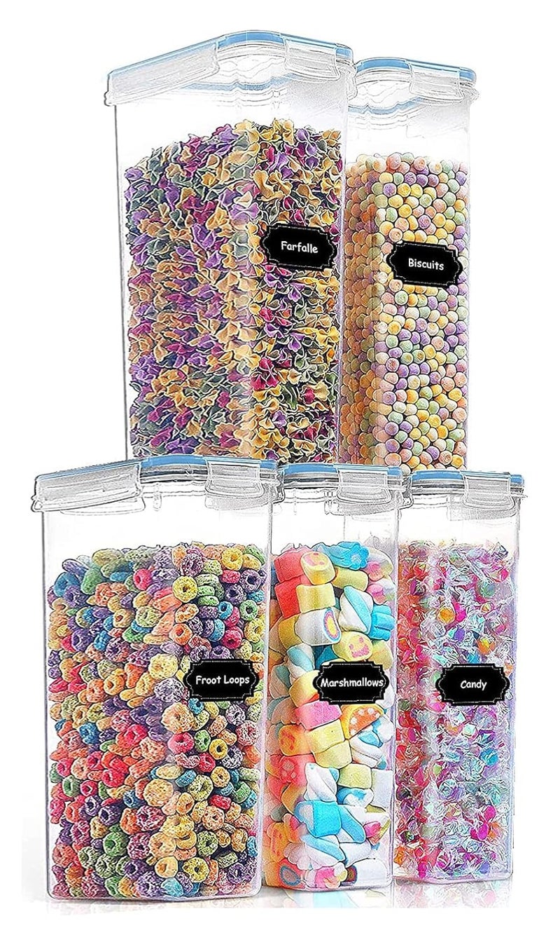 SQINELLI AirTight Container for Kitchen Storage Set Lock Fresh Plastic Fridge Container and Jars set of 21L Food grade and BPA free with Lock Seal Lid Containers Clear 1000ml Pack of 2 - Image 1
