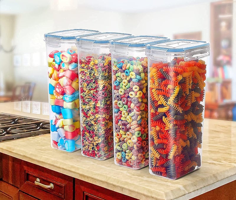 SQINELLI AirTight Container for Kitchen Storage Set Lock Fresh Plastic Fridge Container and Jars set of 21L Food grade and BPA free with Lock Seal Lid Containers Clear 1000ml Pack of 2 - Image 5