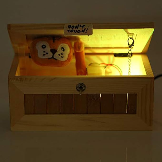 Sunisfa Wooden USB Electronic Box Cute Tiger Funny Interactive Stress Relief Toy Gift Desk Decoration - Image 3