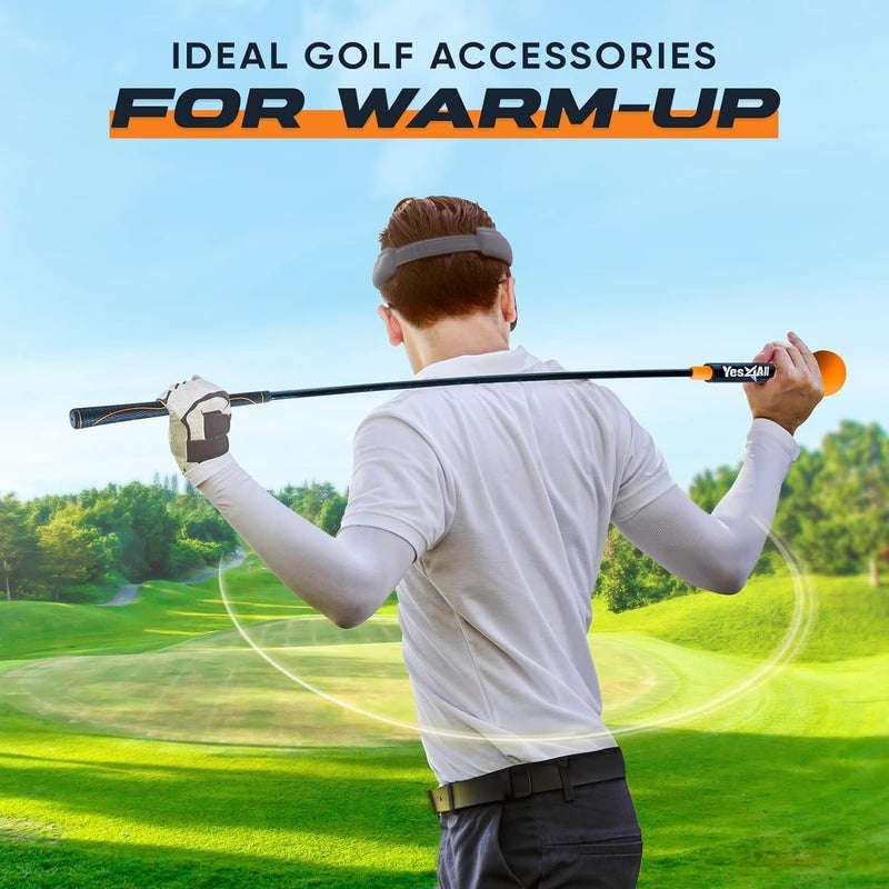 Yes4All أداة تدريب تأرجح الجولف Yes4All لتحسين الإيقاع والمرونة والتوازن والسرعة والقوة (برتقالي) - Image 5