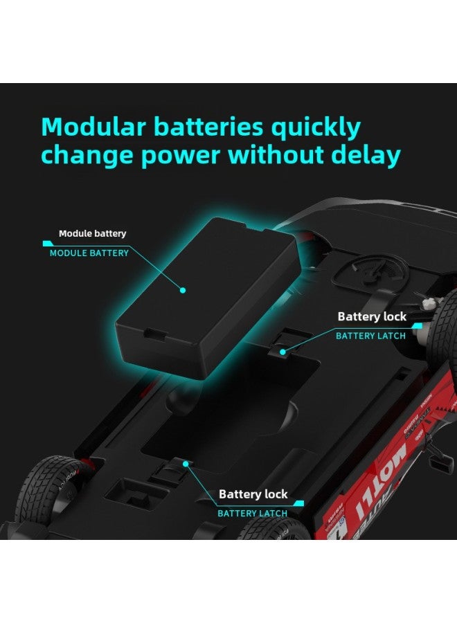 Half-scale Remote Control Drift Car Four-wheel Drive High-speed Car 2.4g Children's Toy Lights GTR Competitive Remote Control Car-Color:1:24 Blue Wild Horse Stepless Speed Change-Scale:3 Batteries  - Image 4