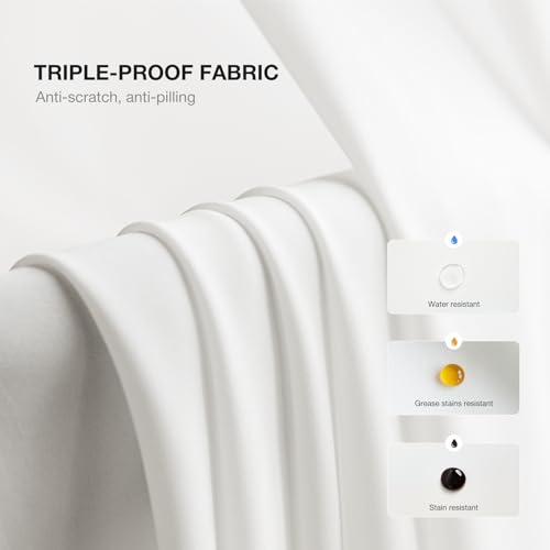 Anmao Non-See-Through Off White Privacy Semi Sheer Curtains for Living Room 84 Inch Length 2 Panels Set, Light Filtering That Let Light in Rod Pocket Window Drapes for Bedroom, 52W x 84L, Ivory White - Image 3