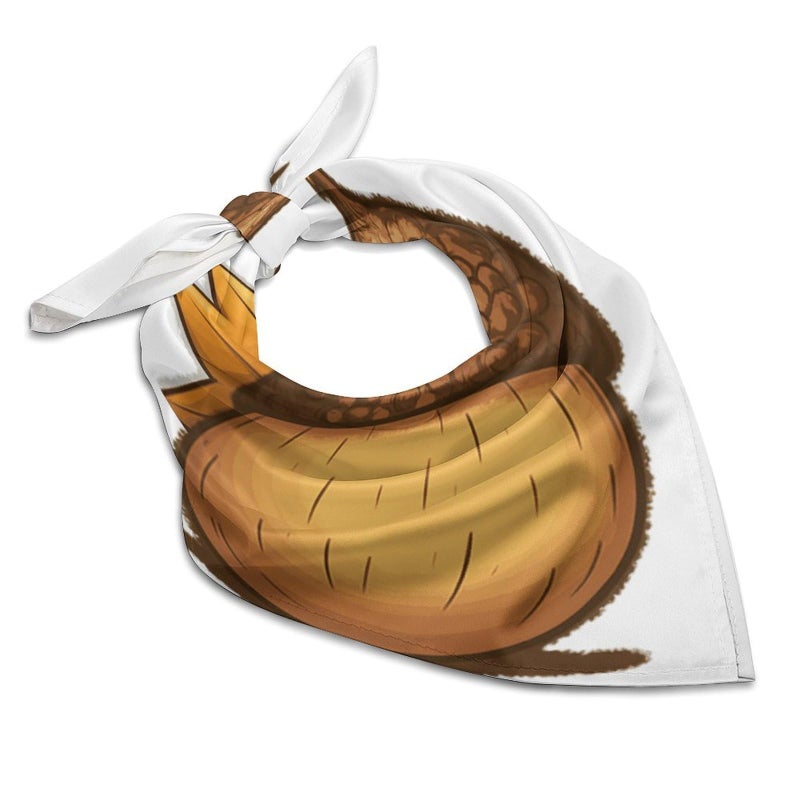 Lightweight Satin Square Scarf For Women Acorn Cartoon Bandana Neck Hair Wrap - Image 2