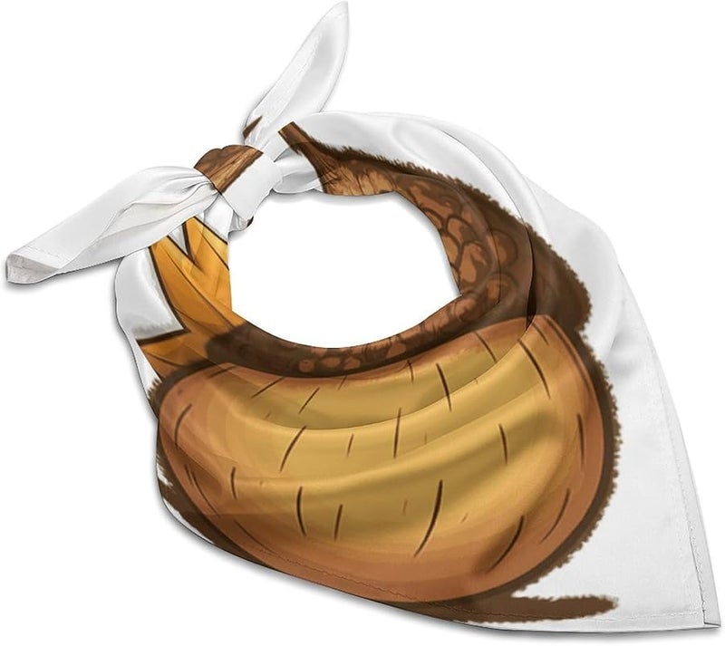 Lightweight Satin Square Scarf For Women Acorn Cartoon Bandana Neck Hair Wrap - Image 1