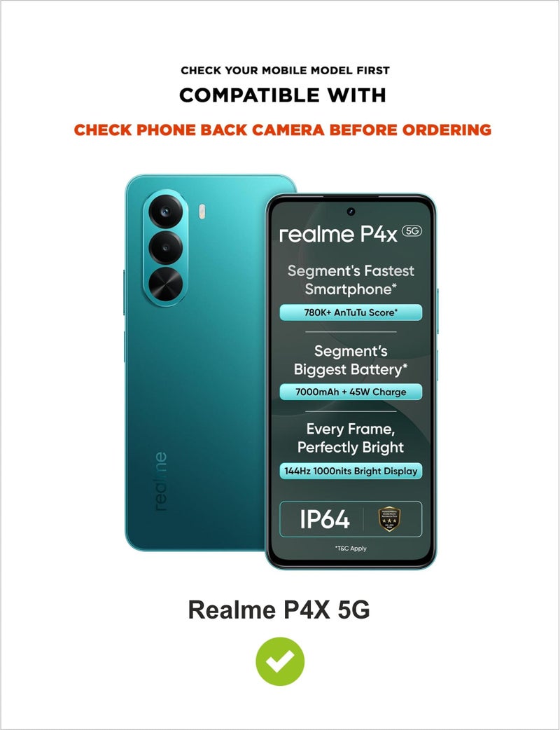 SBMS Silicone Back Cover Case for Realme P4X 5G | Soft Micro-Fibre Lining Inside | Camera Protection Bump | Shockproof Back Cover Case for Realme P4X 5G (Candy Cloth_Black) - Image 5