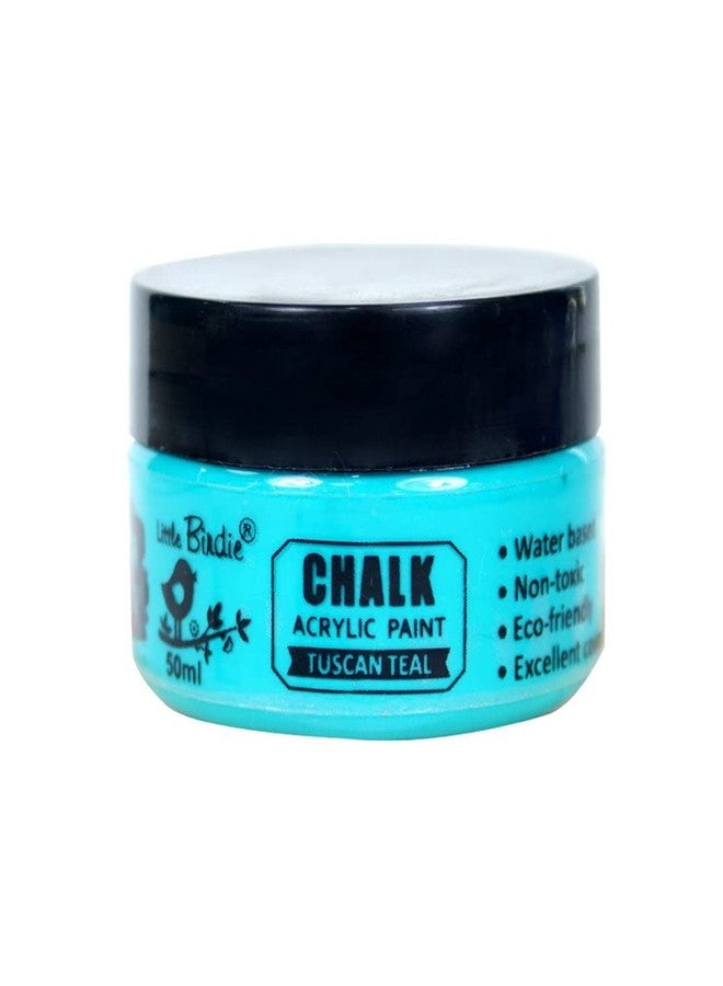 itsy-bitsy Little Birdie Home Decor Chalk Paint Tuscan Teal - 50ml |Chalk Paint for Wood Furniture, Wall, Home Decor, Glass, Paper, Terracotta Pots & Acrylic Chalk Paint | Multi Surface Paint - Image 1