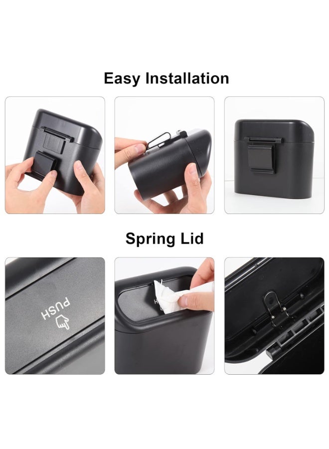 2 Packs mini Car Trash Can Bin with Lid and 150pcs trash bags,Leakproof Car Vehicle Trash Can Bin,Car Garbage Trash Can Storage for Front Back Seat Accessories for Office Bedroom Home(Black) - Image 5