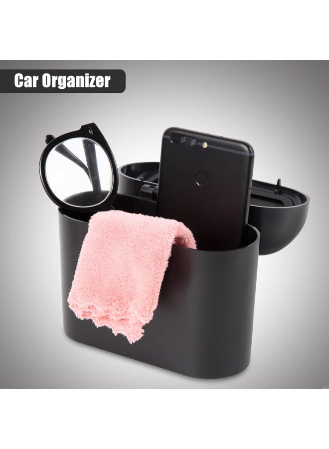 2 Packs mini Car Trash Can Bin with Lid and 150pcs trash bags,Leakproof Car Vehicle Trash Can Bin,Car Garbage Trash Can Storage for Front Back Seat Accessories for Office Bedroom Home(Black) - Image 4