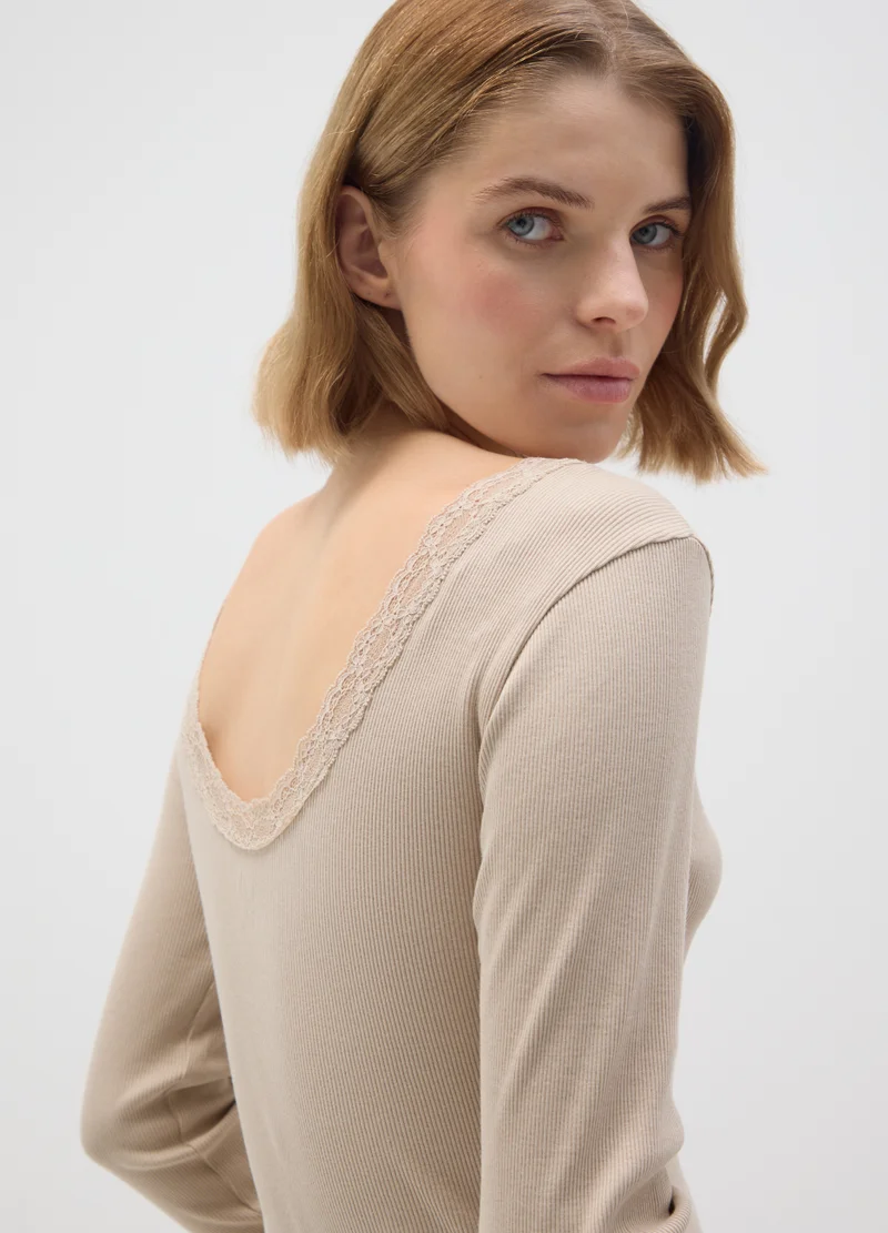 Ovs BEIGE PURE COTTON REGULAR FIT JUMPER