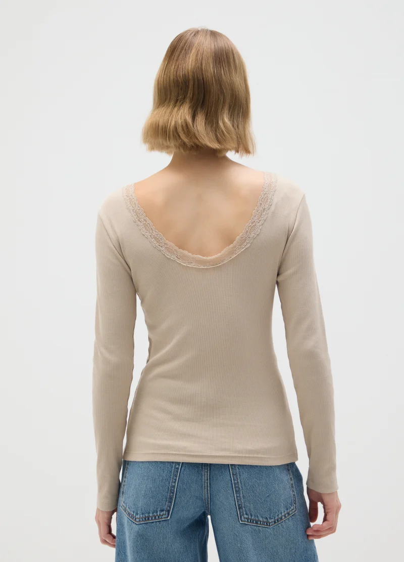 Ovs BEIGE PURE COTTON REGULAR FIT JUMPER
