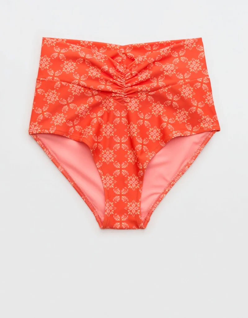Aerie  Aerie Ruched High Waisted Full Coverage Bikini Bottom for Women | Best Price UAE
