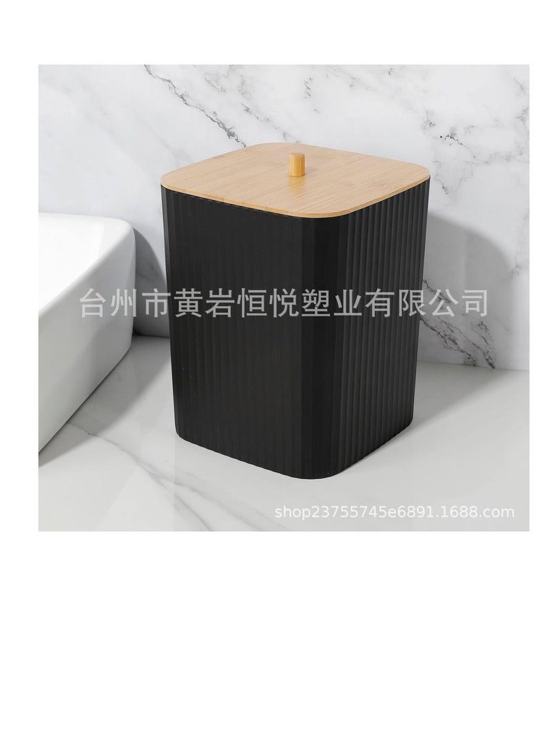 Royal Polygon Bathroom Set 6 Pieces Square Gold Frame High Quality Material White and Black Color SC (Black)  - Image 1