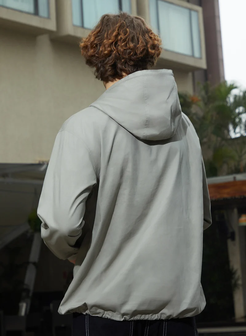 كامبوس سوترا Men's Coin Grey Half-Zip Utility Jacket