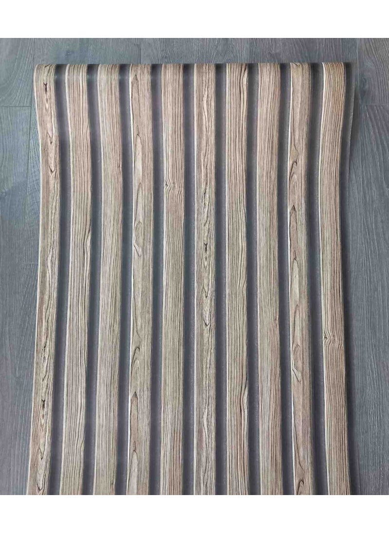 Three Dimensional Slat Patterned Erasable Wallpaper 53 cm Width 10 Meters Long