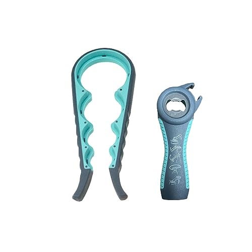 GZLT Jar Opener for Seniors with Arthritis,Jar Opener for Weak Hands,5-in-1 Bottle Opener,4-in-1 Can Opener… (Blue) - Image 1