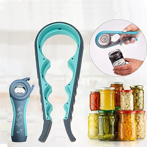 GZLT Jar Opener for Seniors with Arthritis,Jar Opener for Weak Hands,5-in-1 Bottle Opener,4-in-1 Can Opener… (Blue) - Image 2