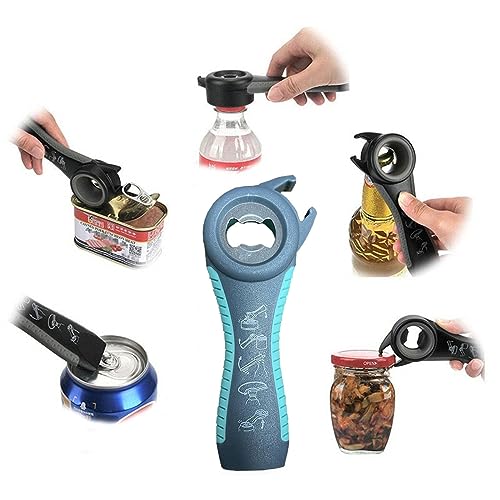 GZLT Jar Opener for Seniors with Arthritis,Jar Opener for Weak Hands,5-in-1 Bottle Opener,4-in-1 Can Opener… (Blue) - Image 4