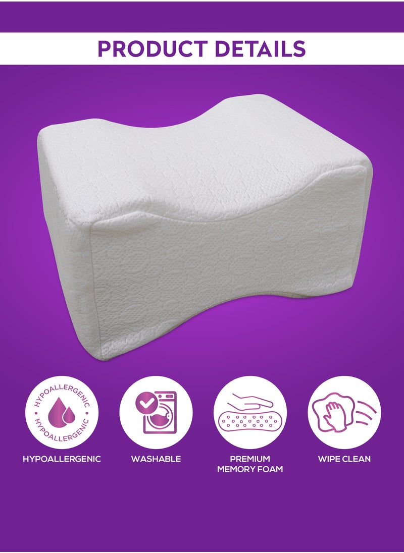 PARRY LIFE - وسادة دعم الساق للحمل قماش أبيض 25 × 20 × 16 سم - Image 1