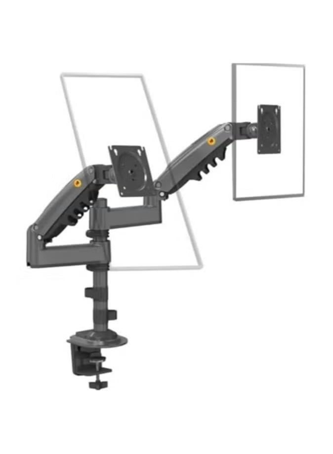 NB H180 Dual Screen Desktop Mount – Adjustable Monitor Arm for 22" to 32" Screens – Ergonomic Stand for 2 Monitors, Full Motion Swivel, Tilt, and Rotation – Black - Image 2