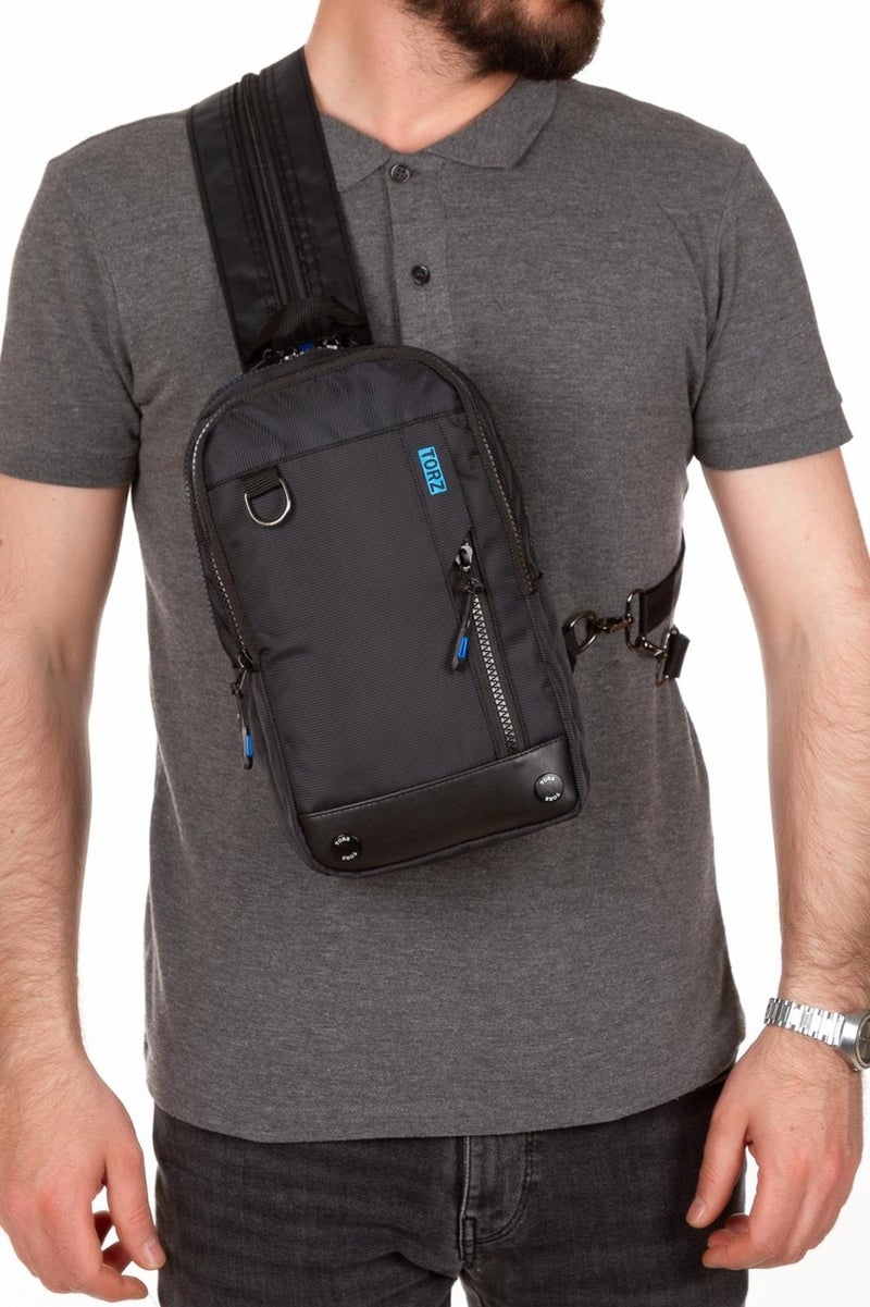 Torz Men's Cross Chest and Backpack Bodybag Functional Waterproof Fabric Tablet Shoulder Bag  - Image 1