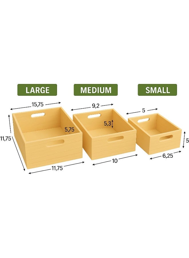 Horoof Home Horoof HomeÂ® Set of 3 Unfinished Wood Crates  - Image 3