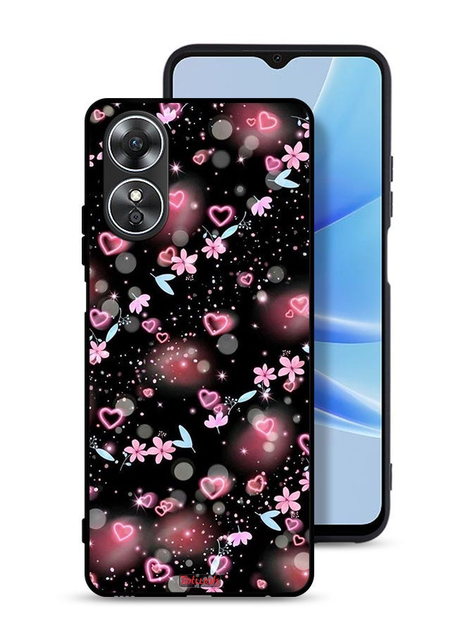 Tolwak Oppo A17 Protective Case Cover Small Hearts And Flowers - Image 1