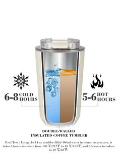 smeg 320ML Beverage Cup Travel Portable Car Drinking Cup Stainless Steel Vacuum Leak proof 320ML Coffee Thermos（yellow）  - Image 2