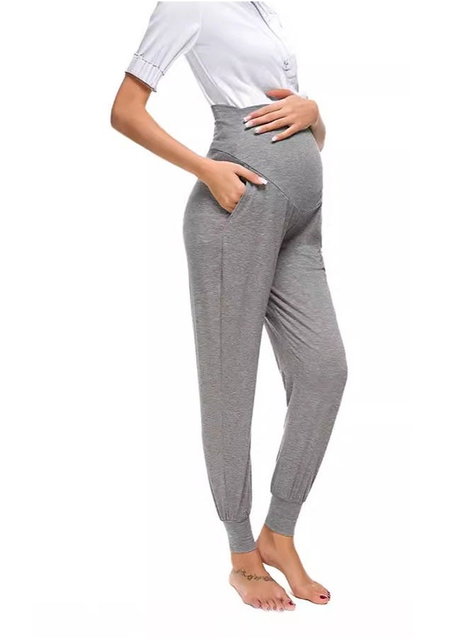 Beauenty - Women's Maternity Pants Over Belly Lounge Pajamas Clothes Pregnancy Must Haves Joggers with Pockets - Image 1