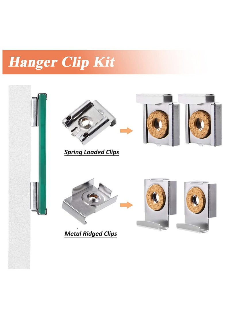 SANMUGEED 8Pcs Premium Mirror Clips Mirror Brackets Frameless Mirror Glass Wall Hanging Fixing Kit, Mirror Hanger Clips, Suitable for Bathroom Living Room Public Places  - Image 2