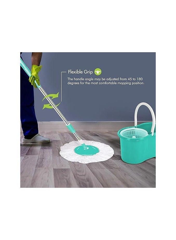 بونكا مجموعة تنظيف الممسحة الدوّارة والدلو من بونكا (ازرق) - Image 4