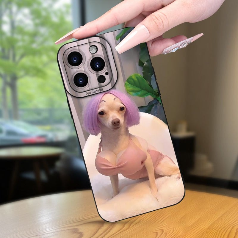 غلاف حماية للهاتف iPhone 11 بتصميم جرو مشهور على الإنترنت، مع لمسة نهائية غير لامعة سوداء، نمط لطيف ومقاوم للسقوط - Image 1