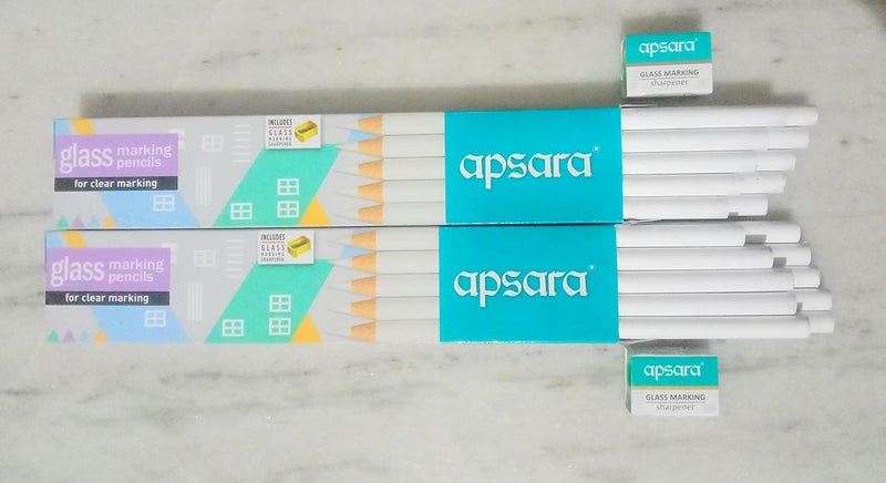 Apsara Glass Marking Pencils, White - Pack of 20 - Image 2
