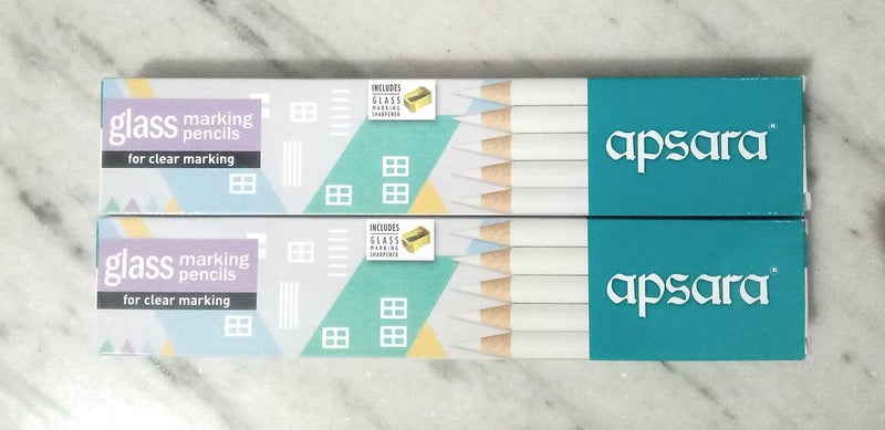 Apsara Glass Marking Pencils, White - Pack of 20 - Image 1