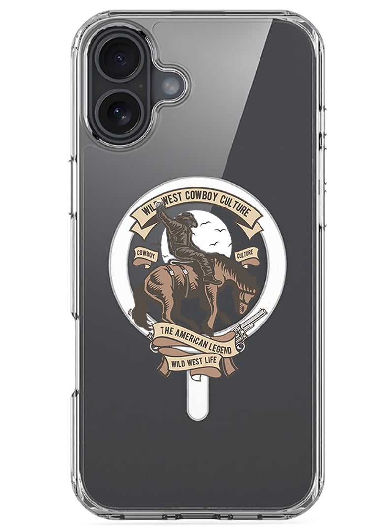 Theodor Magnetic Case for Apple iPhone 17 Compatible with MagSafe Wireless Charging, Shockproof Phone Bumper Cover - Wild west cowboy - Image 1