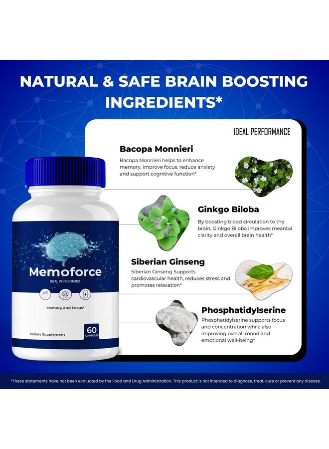 IDEAL PERFORMANCE Memoforce Pills, Memoforce Supplement Capsules, Memoforce Advanced Formula, Memoforce Reviews (60 Capsules) - Image 5