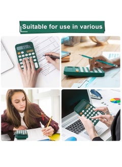 Y&D 12 Digit Standard Calculator Office Desk with Large LCD Display for School Home and Business Use Automatic Sleep Hold one Hand Battery Solar Powered Green  - Image 5