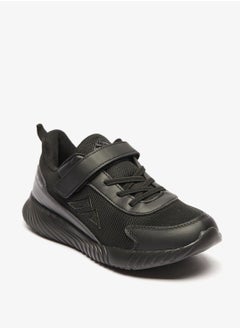 Textured Low Ankle Sneakers with Hook and Loop Closure