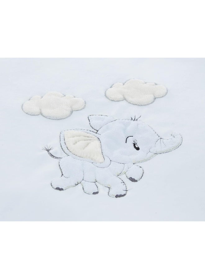 BabyJem Velvet Playing Mat With Elephant Theme (Blue)  - Image 4