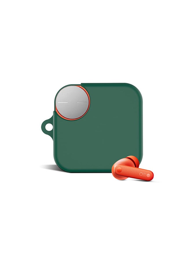 O Ozone Silicone Case For CMF By Nothing Buds Pro 2, Shockproof and Scratch-Resistant Full-Body Protection Cover with Anti-Lost Keychain- Dark green  - Image 1