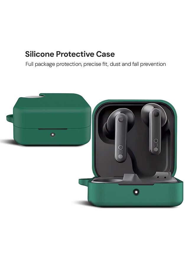 O Ozone Silicone Case For CMF By Nothing Buds Pro 2, Shockproof and Scratch-Resistant Full-Body Protection Cover with Anti-Lost Keychain- Dark green  - Image 4